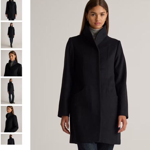 Quince Italian Wool Cocoon Coat Black Size XL - Picture 1 of 13
